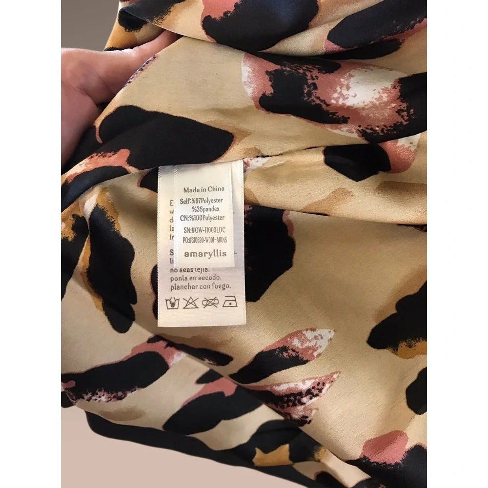 New Amaryllis x Ashlee Nichols Black Waterfall‎ Drape Leopard Lined Blazer XS